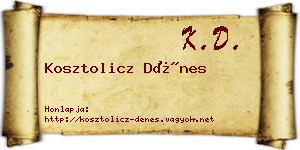 Kosztolicz Dénes névjegykártya